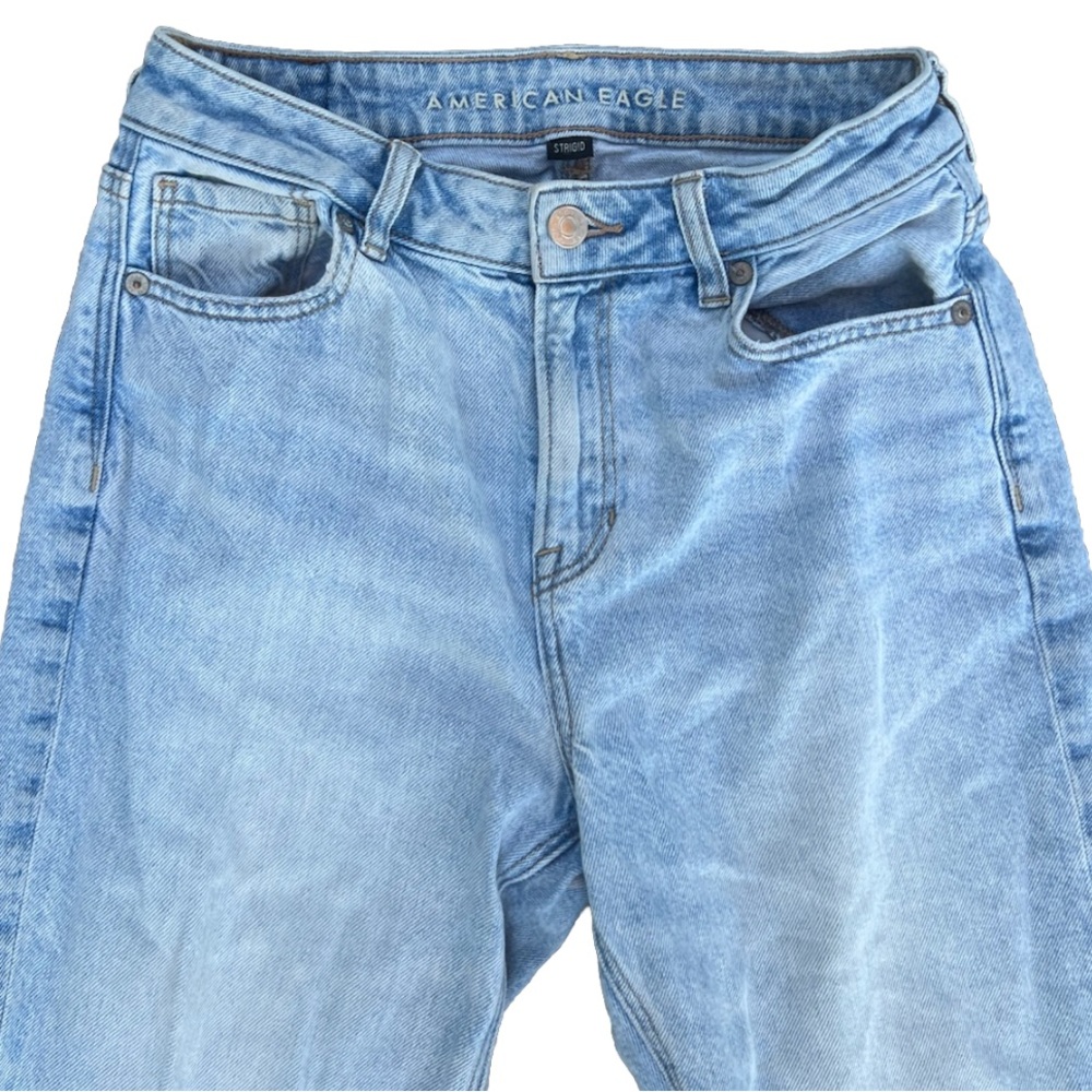 American Eagle Jeans Women’s Size 4 Regular Light Blue High Rise Mom Strigid - Picture 2 of 8